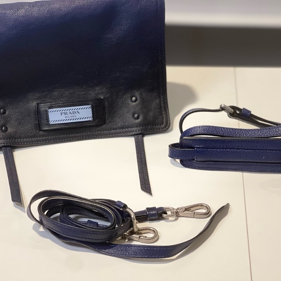 Prada Etiquette Blue Leather Handbag/Crossbody/Shoulder Handbag! - Picture 8 of 15